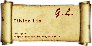 Gibicz Lia névjegykártya